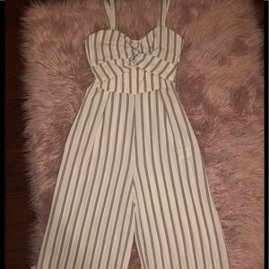 White Stripe Jumpsuit